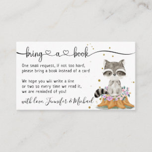 Raccoon Bring a Book Enclosure Card