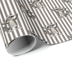 Raccoon brown big scale for craft or gift wrapping paper