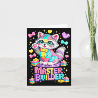 Raccoon Building Brick Block Boys Girls Card