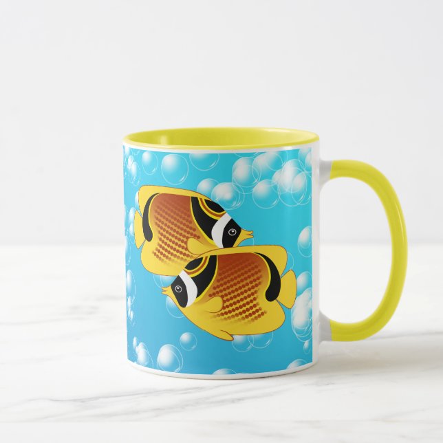 Raccoon Butterflyfish in Bubbly Water Mug (Right)