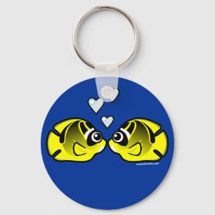 Raccoon Butterflyfish Love Keychain