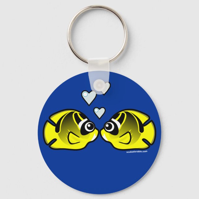 Raccoon Butterflyfish Love Keychain (Front)