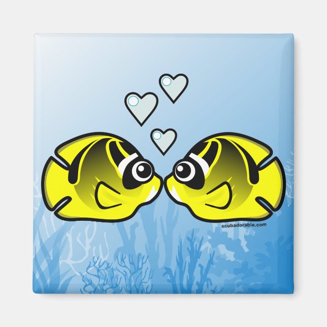 Raccoon Butterflyfish Love Magnet (Front)