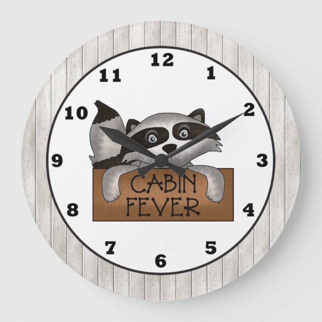 Raccoon Cabin Fever wall clock (Front)
