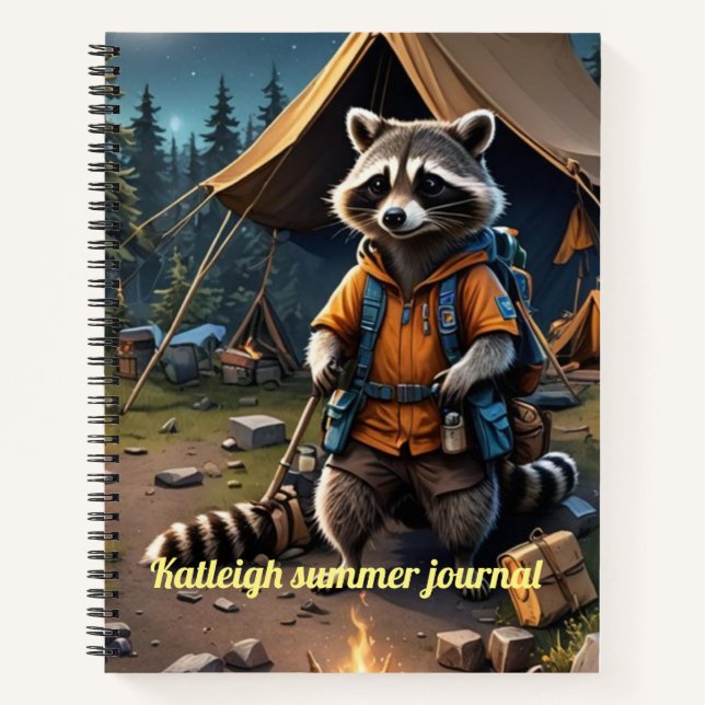 raccoon camping adventure notebook (Front)