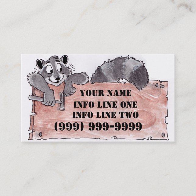 Raccoon Carpenter Business Card (Front)