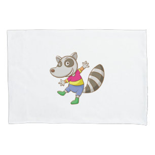 Raccoon cartoon pillowcase