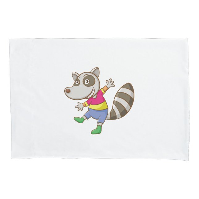 Raccoon cartoon pillowcase (Front)