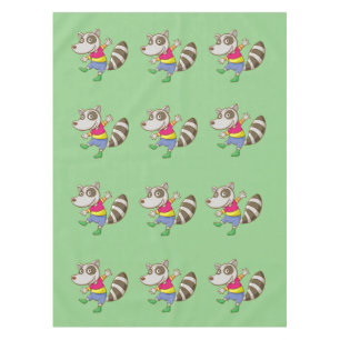 Raccoon cartoon tablecloth
