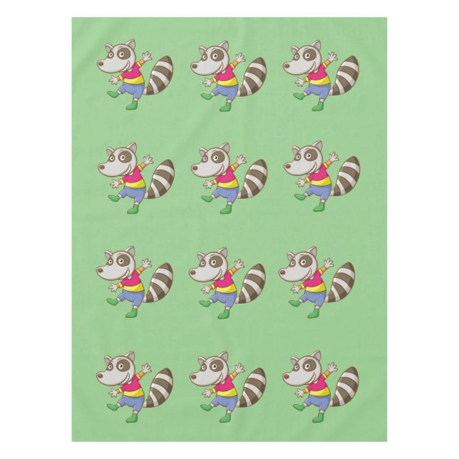 Raccoon cartoon tablecloth (Front)