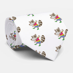 Raccoon cartoon tie