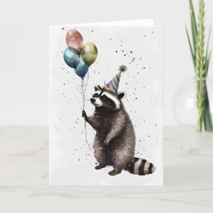 Raccoon Celebration Greeting Card