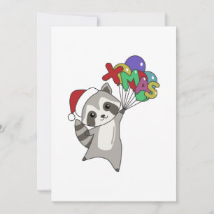 Raccoon Christmas Snow Winter Raccoons Adult Cloth Holiday Card