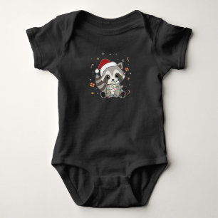 Raccoon Christmas Snow Winter Raccoons Baby Bodysuit