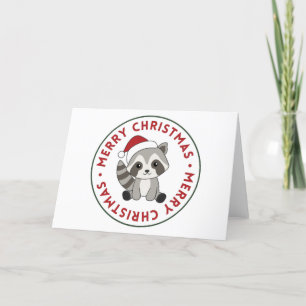 Raccoon Christmas Snow Winter Raccoons Holiday Car Card