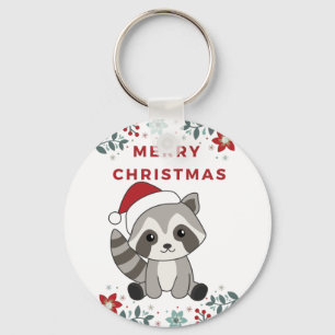 Raccoon Christmas Snow Winter Raccoons Keychain