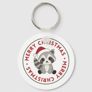 Raccoon Christmas Snow Winter Raccoons Keychain