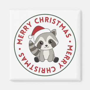 Raccoon Christmas Snow Winter Raccoons Magnet