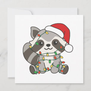 Raccoon Christmas Winter Animals Raccoons Holiday Card