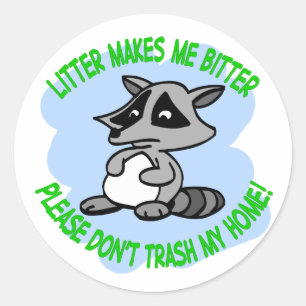 raccoon classic round sticker