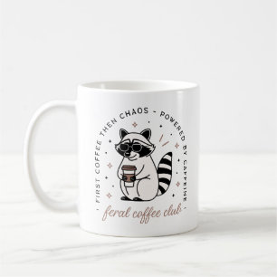 Raccoon coffee lovers club funny feral aesthetic mug