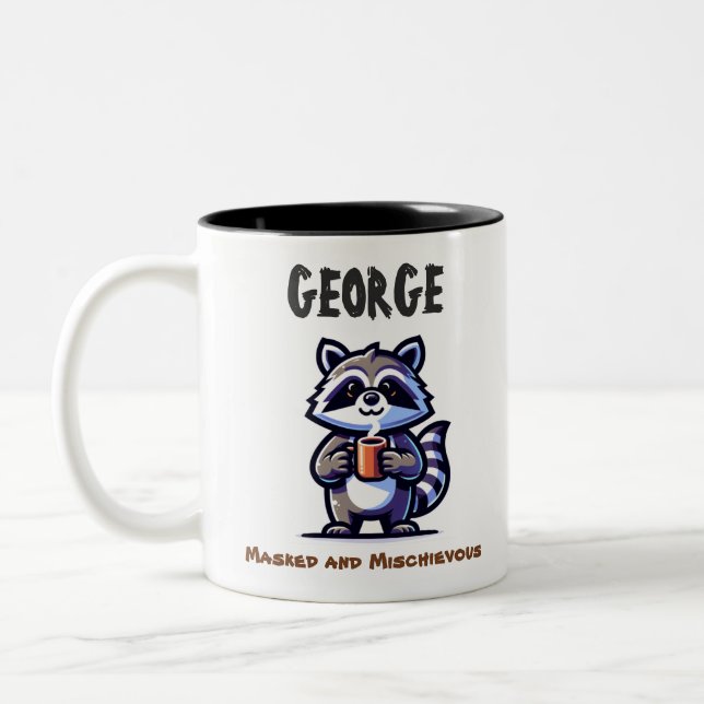 Raccoon Coffee Mug Funny Cute (Left)