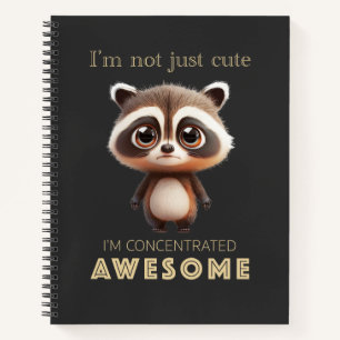 Raccoon Concentrated Awesome Cute Adorable Funny Notebook