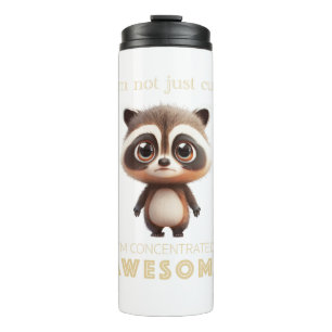 Raccoon Concentrated Awesome Cute Adorable Funny Thermal Tumbler
