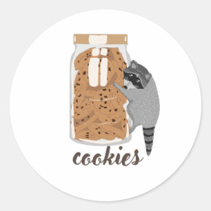Raccoon-Cookies Classic Round Sticker