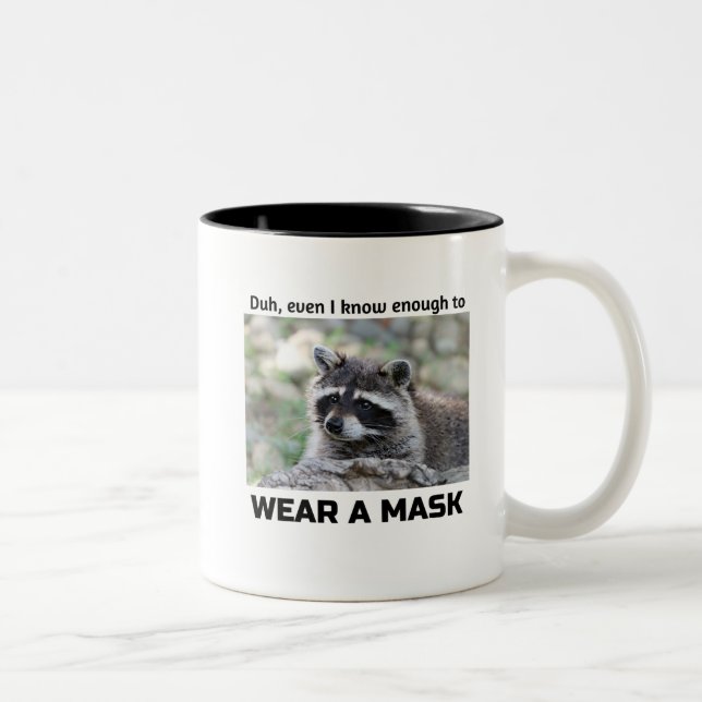 Raccoon Covid Metaphor Pour the Java Two-Tone Coff Two-Tone Coffee Mug (Right)