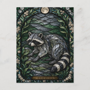 Raccoon Creek Woods Illumina Stained Glass Postcard