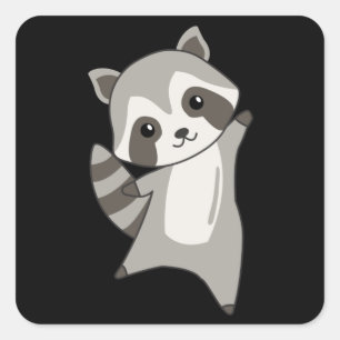 Raccoon Cute Animals Children Gift Idea Square Sticker