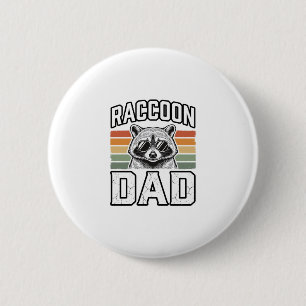 Raccoon Dad Vintage Engraving Retro Vector Design_ 2 Inch Round Button