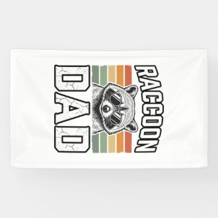 Raccoon Dad Vintage Engraving Retro Vector Design_ Banner
