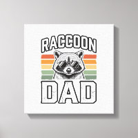 Raccoon Dad Vintage Engraving Retro Vector Design_