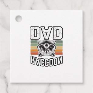 Raccoon Dad Vintage Engraving Retro Vector Design_ Favour Tags