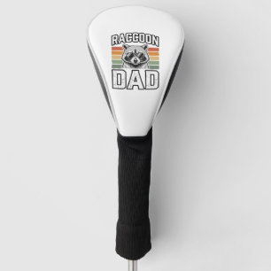 Raccoon Dad Vintage Engraving Retro Vector Design_ Golf Head Cover