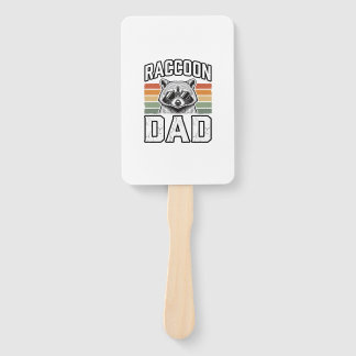 Raccoon Dad Vintage Engraving Retro Vector Design_ Hand Fan