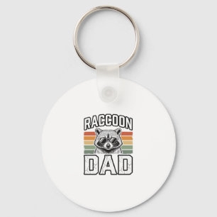 Raccoon Dad Vintage Engraving Retro Vector Design_ Keychain