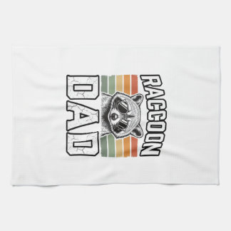 Raccoon Dad Vintage Engraving Retro Vector Design_ Kitchen Towel