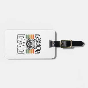 Raccoon Dad Vintage Engraving Retro Vector Design_ Luggage Tag