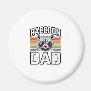 Raccoon Dad Vintage Engraving Retro Vector Design_ Magnet