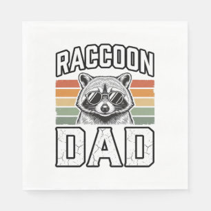 Raccoon Dad Vintage Engraving Retro Vector Design_ Napkin