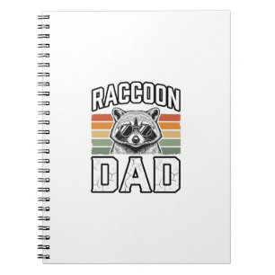 Raccoon Dad Vintage Engraving Retro Vector Design_ Notebook