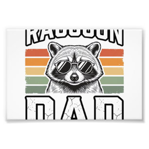 Raccoon Dad Vintage Engraving Retro Vector Design_ Photo Print