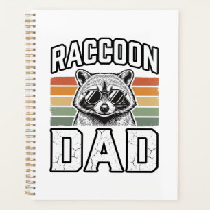 Raccoon Dad Vintage Engraving Retro Vector Design_ Planner
