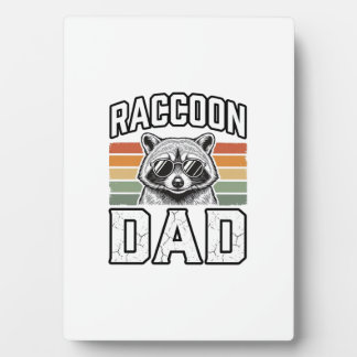 Raccoon Dad Vintage Engraving Retro Vector Design_ Plaque