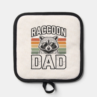 Raccoon Dad Vintage Engraving Retro Vector Design_ Pot Holder
