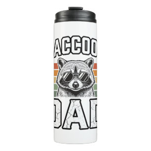Raccoon Dad Vintage Engraving Retro Vector Design_ Thermal Tumbler