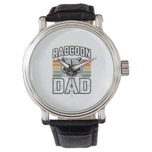 Raccoon Dad Vintage Engraving Retro Vector Design_ Watch
